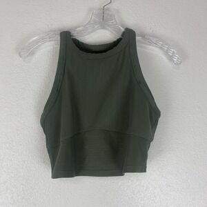 Lululemon Blissful Bend Top Womens 6 Green Racerback Cropped Stretch Sports Tank
